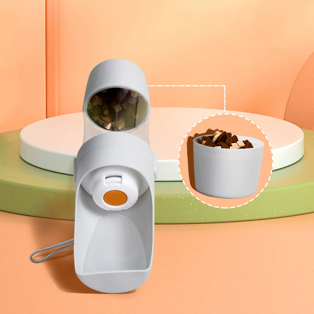 Tragbarer 2-in-1 Trink-und Futterflasche für Haustiere