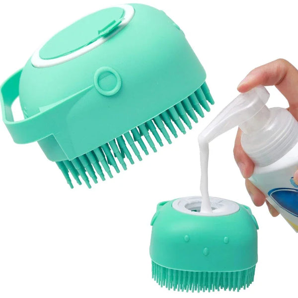 Silikon-Badebürste für Hunde & Katzen – Massagefunktion, Shampoo-Bürste