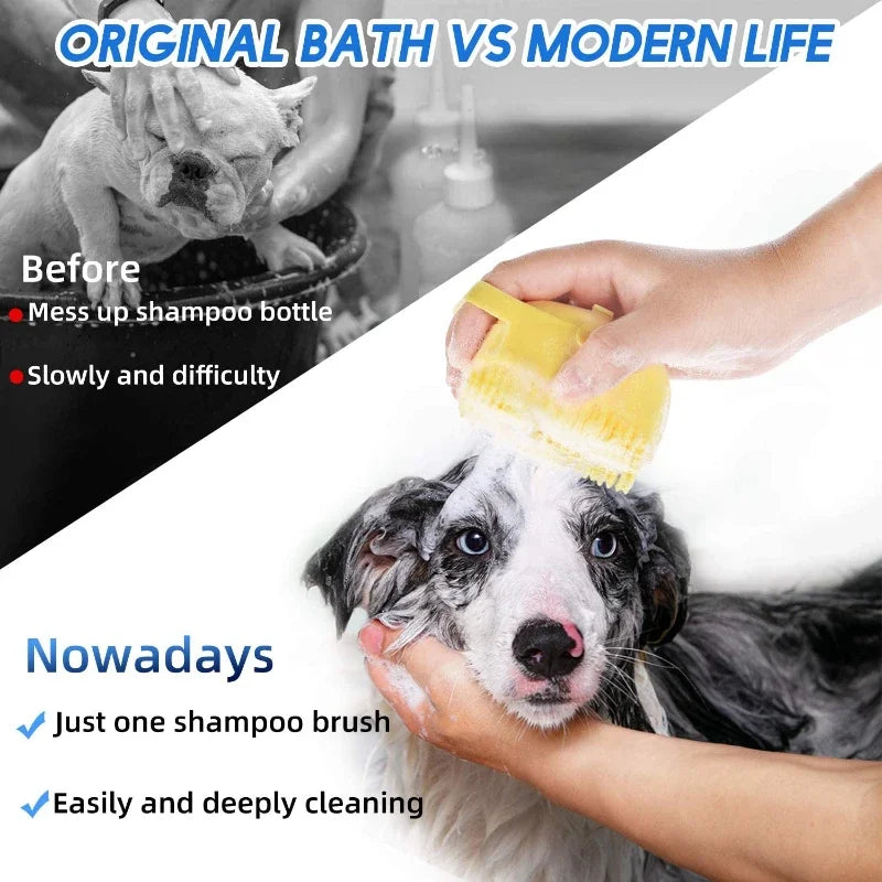 Silikon-Shampoo-Bürste für Haustiere-Massage-& Badebürste