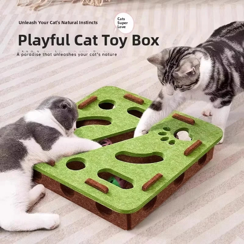 Interaktive Puzzle-Box für Katzen – Spielspaß & Instinkt-Training
