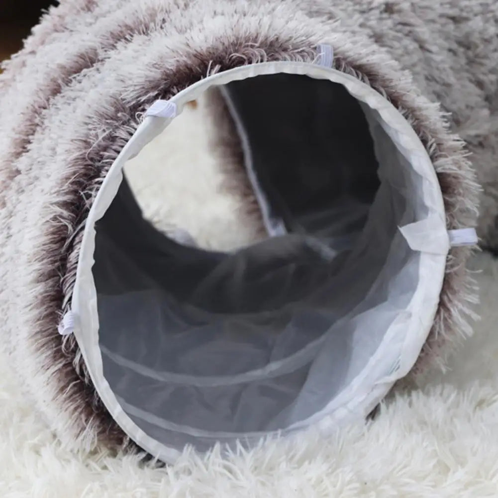 Premium Plüsch Donut-Katzentunnel – Kuschelhöhle & Spielspaß für Ihre Katze