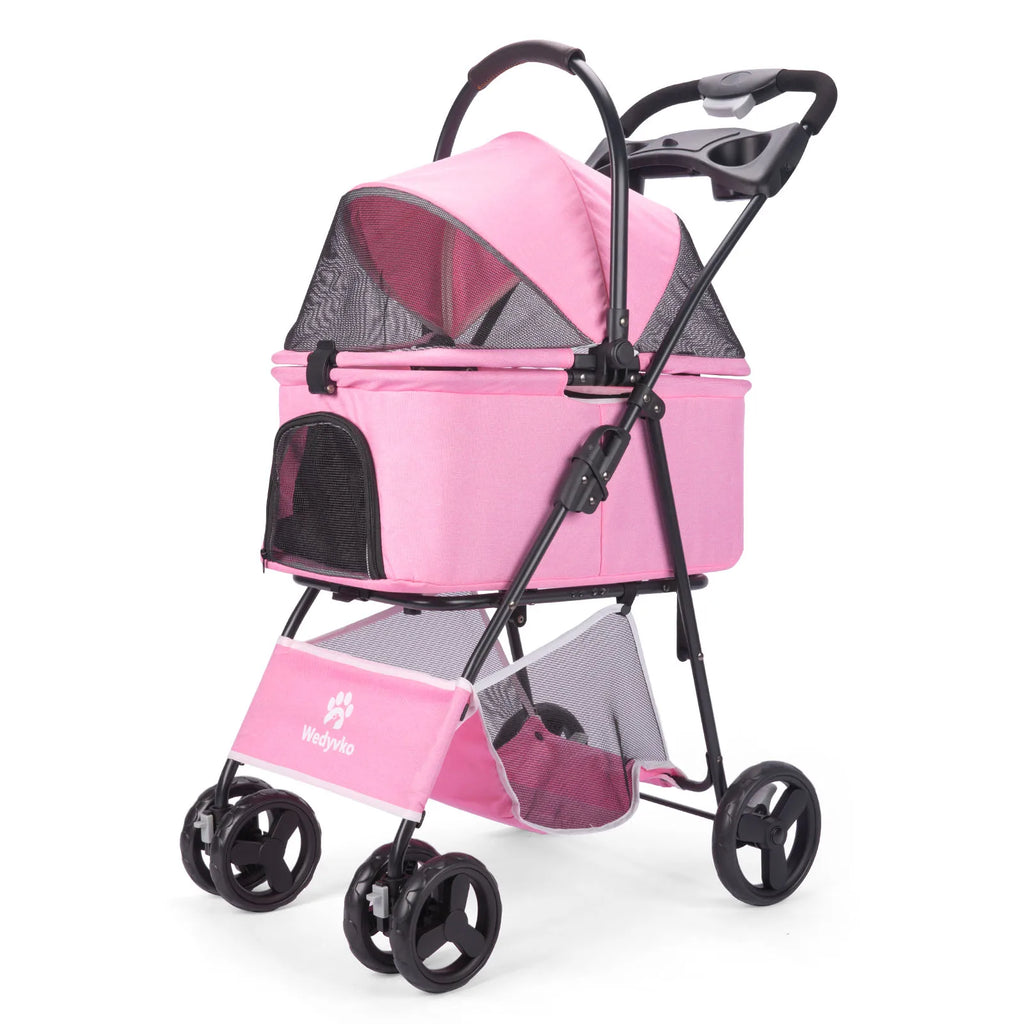 3-in-1 Haustierwagen mit abnehmbarem Tragekorb – faltbarer Kinderwagen für kleine & mittlere Hunde und Katzen, wasserdicht, geländetauglich, mit Sonnendach