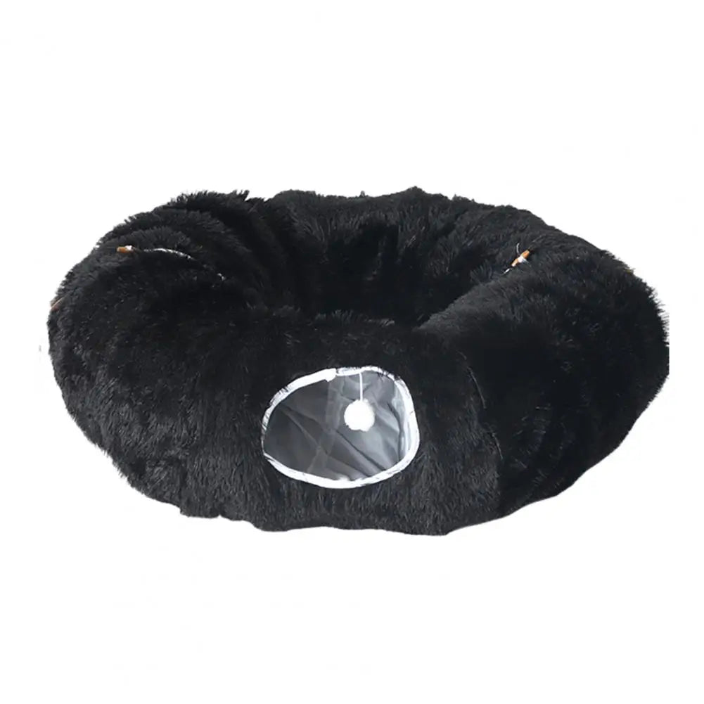 Premium Plüsch Donut-Katzentunnel – Kuschelhöhle & Spielspaß für Ihre Katze