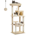 5-stufiger Kratzbaum für große Katzen – 141cm – Mit großer Hängematte & Kuschelhöhle