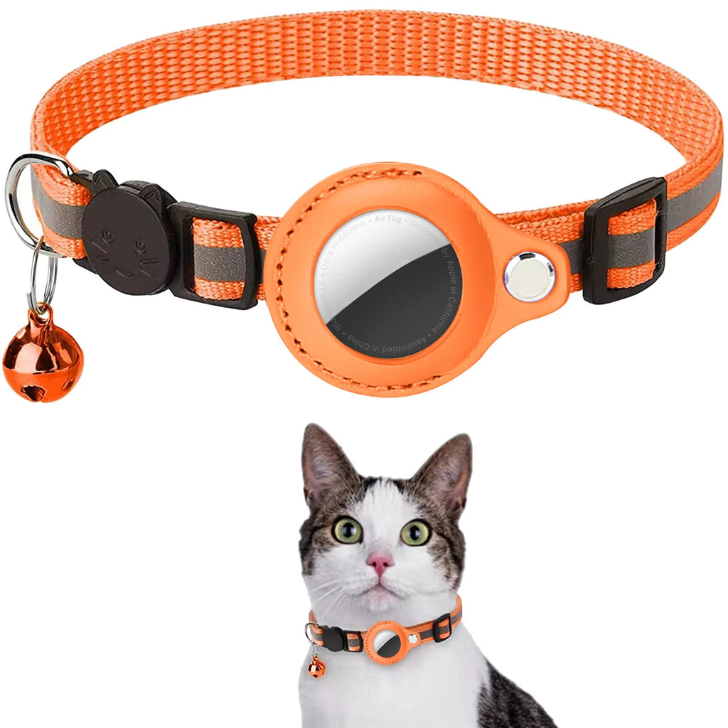 Katzenhalsband mit AirTag Halter – Reflektierend, Verstellbar, Wasserdicht